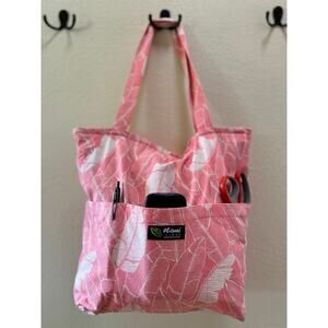 NWOT Nani Island Luxury Pink Banana Leaf Deluxe Canvas Tote Bag w/Lining
